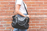 Sac en cuir noir