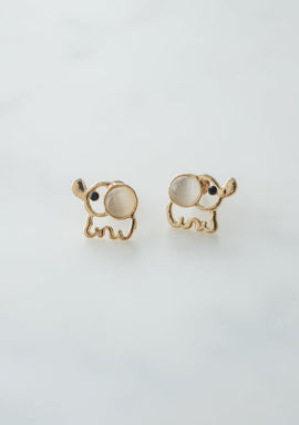 Gold Elephant Earrings