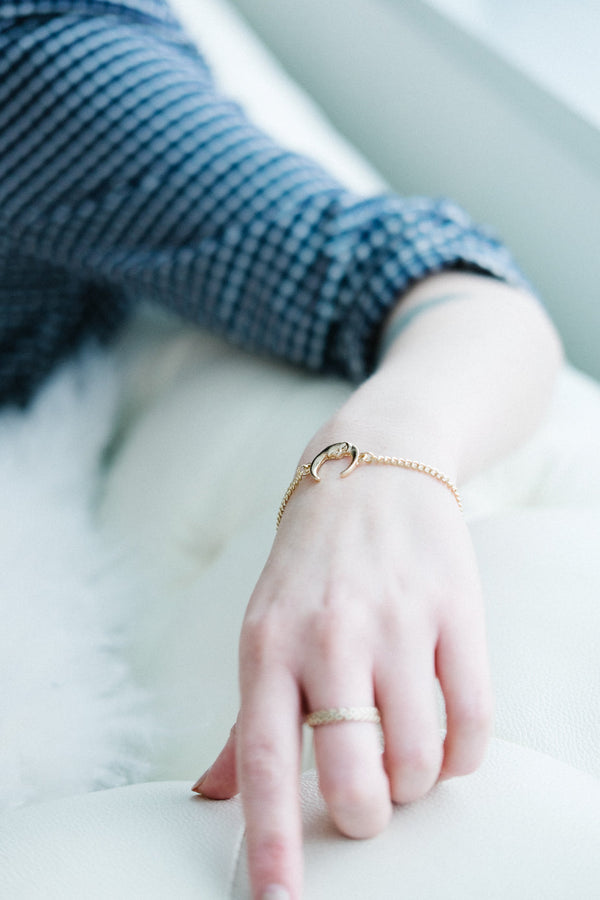 Bracelet à breloques lune